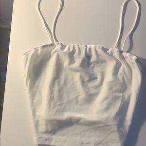 white cropped tank top